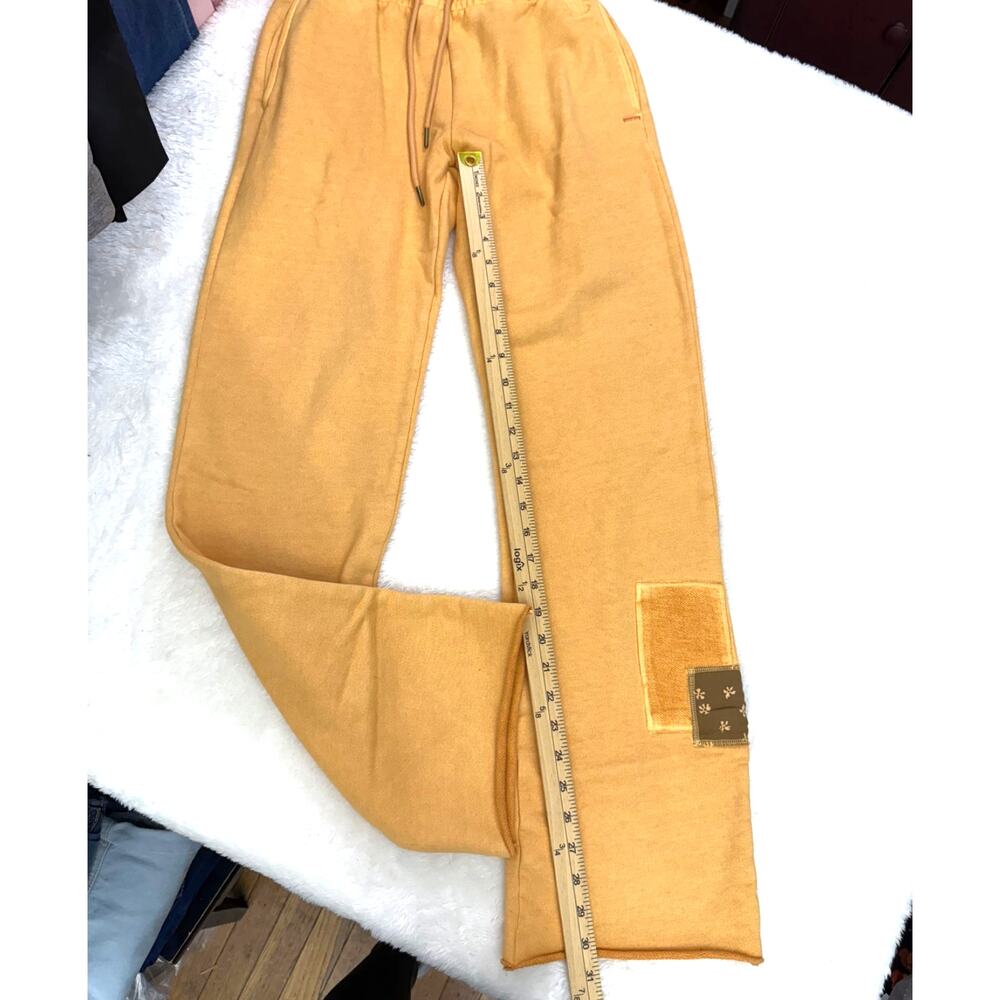Honor the Gift Wide leg Sweats Size XS Gold with Patches NWT